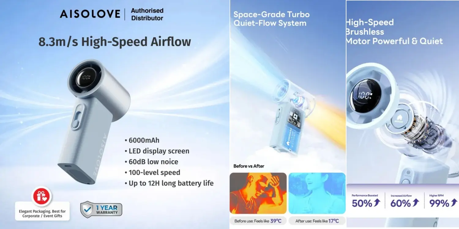 AISOLOVE F20 Turbo Handheld Fan
