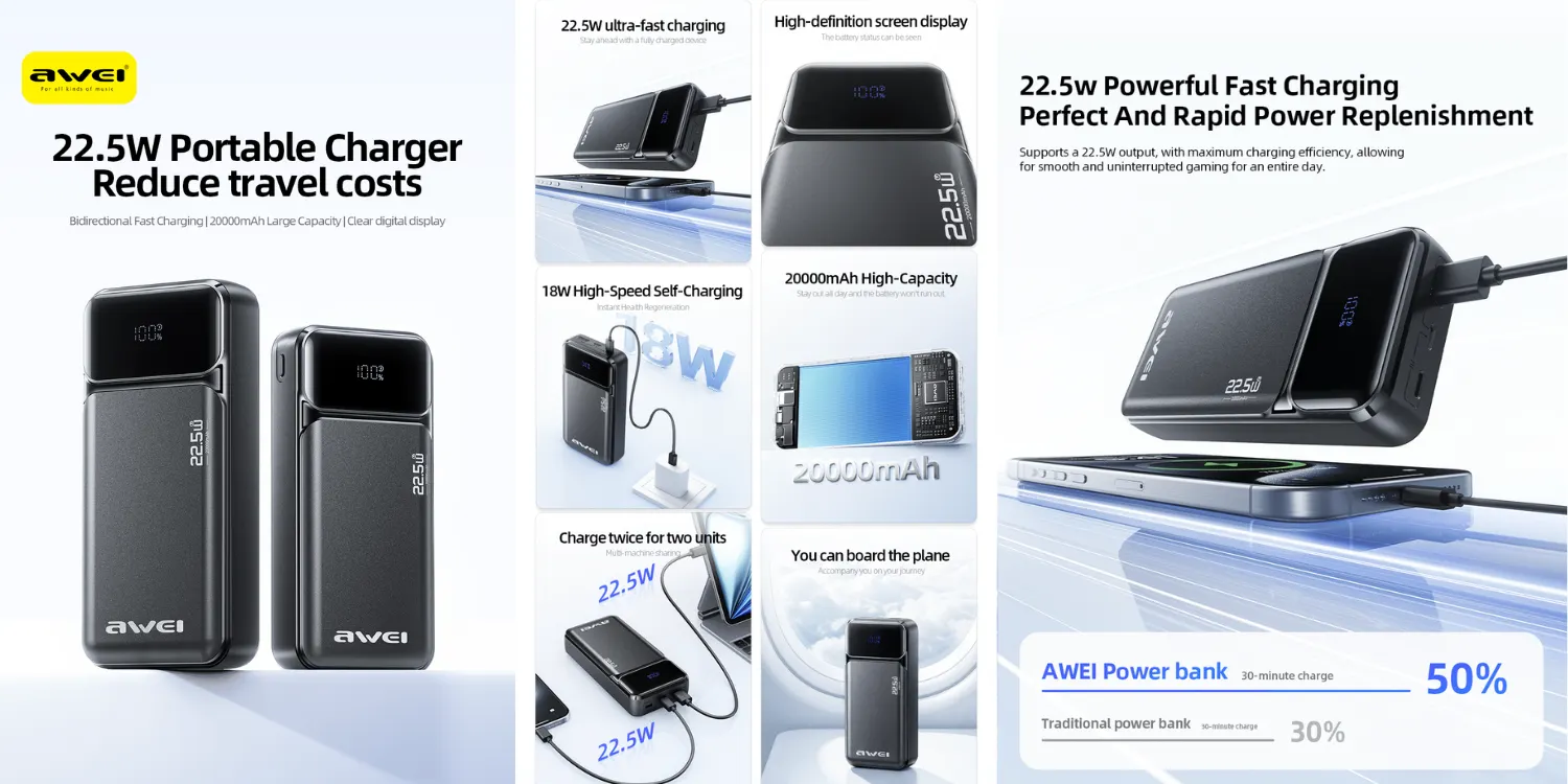 Awei PA-92 20000mAh 22.5W power bank