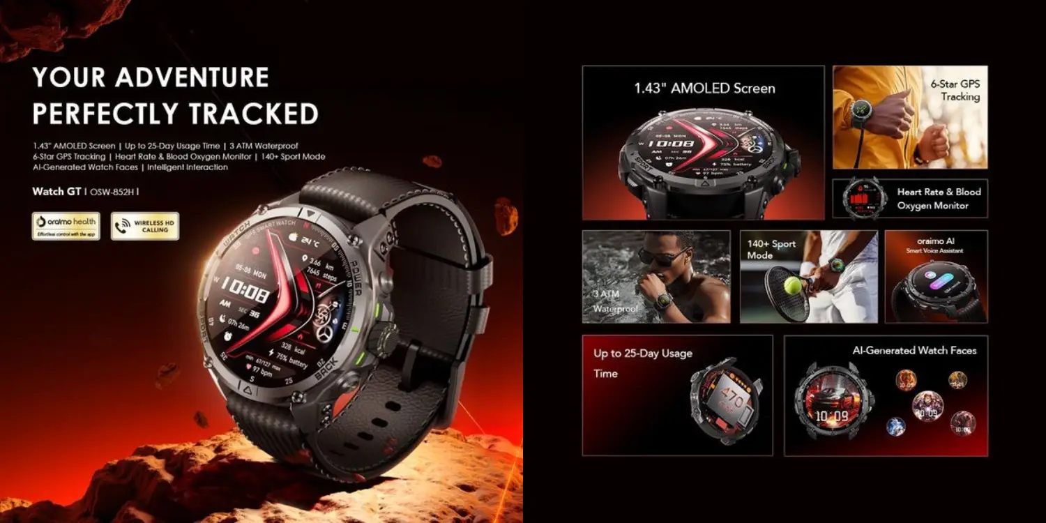 oraimo Watch GT 3ATM GPS Smart Watch